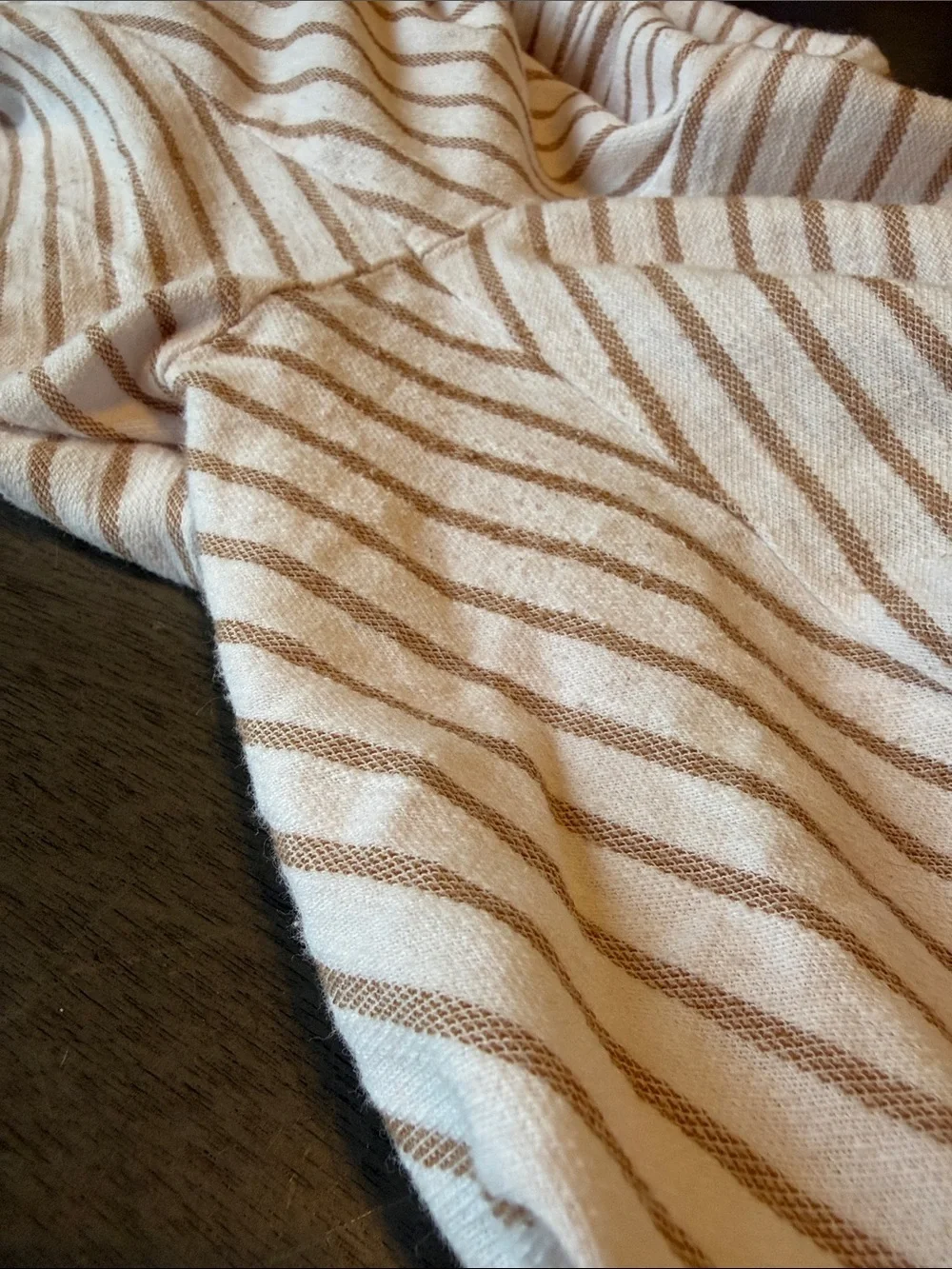 Mayoral Tan and White Striped Knit Kids Pants
